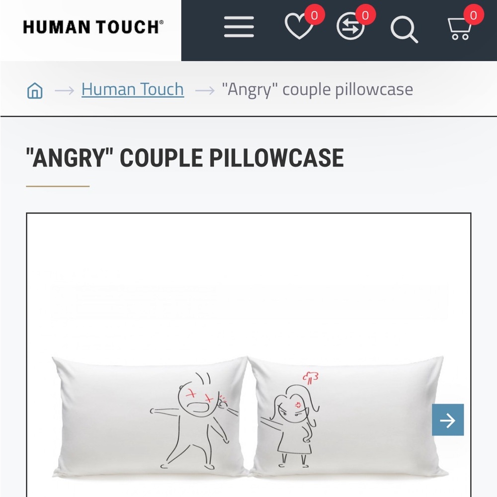 Human Touch Angry Couple Pillowcase